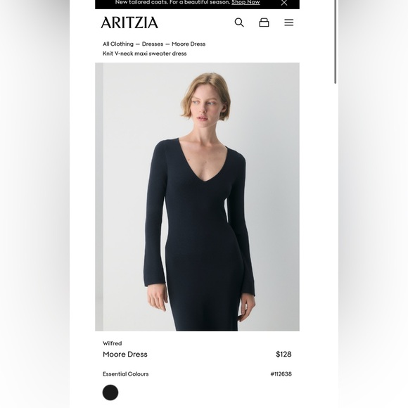 NWOTS Wilfred Knit V-neck maxi Moore Sweater Dress - Picture 15 of 16